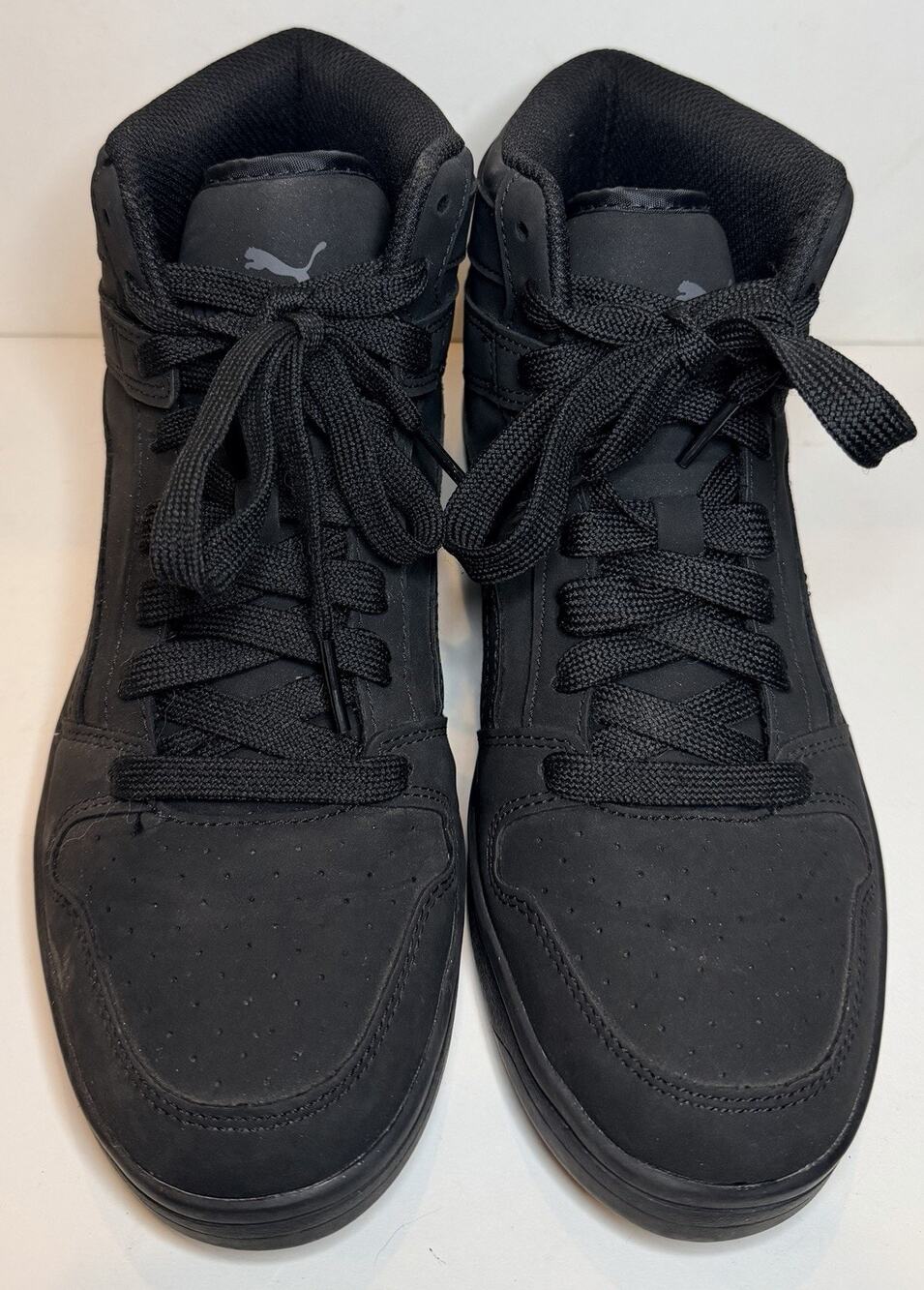 PUMA #381277-01 Black Nubuck Sneaker Shoe Men Size 7.5 High Top